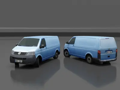 Volkswagen Transporter T5 Free low-poly 3D model