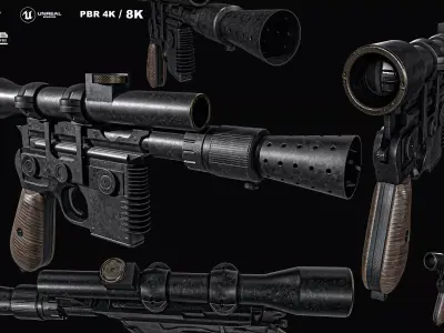 Star Wars  DL-44 Heavy Blaster Pistol Low-poly 3D model