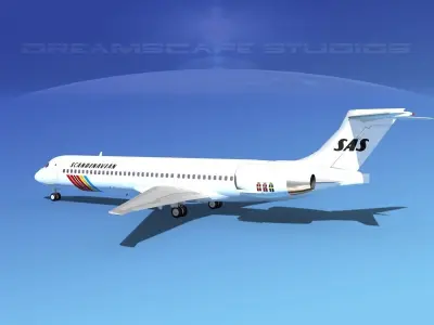 McDonnell Douglas MD-87 SAS 2 3D model