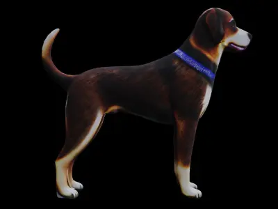 Low-poly Dog  Low-poly 3D model