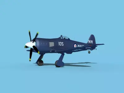 Hawker Sea Fury V12 Royal Australian Navy 3D model