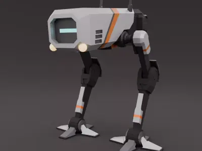 Futuristic Robot Scout Low-poly 3D model