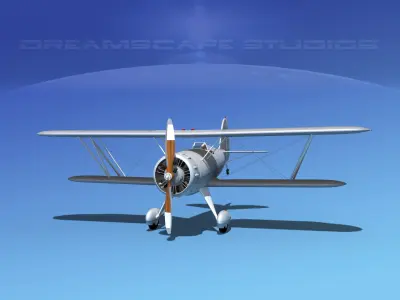 Waco YMF-5 Bare Metal 3D model