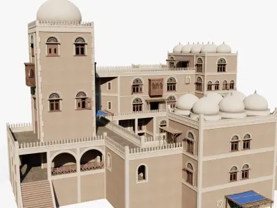 Middle East Apartment Complex Low-poly 3D model