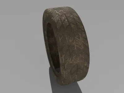 MUDDY TYRE Low-poly 3D model