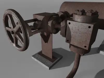 High-pressure industrial valves with measurement devices 3D model