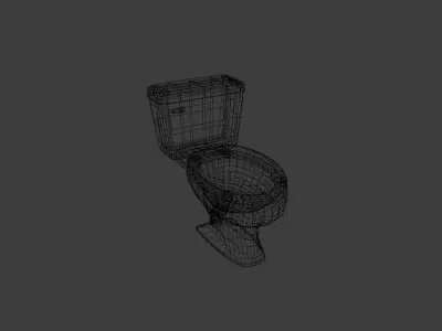 Rigged Toilet Free low-poly 3D model