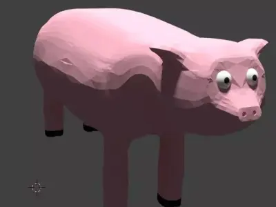 Pink pig Free low-poly 3D model