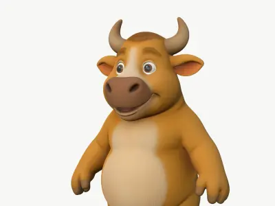 High-Quality Stylized Cartoon Bull 3D model