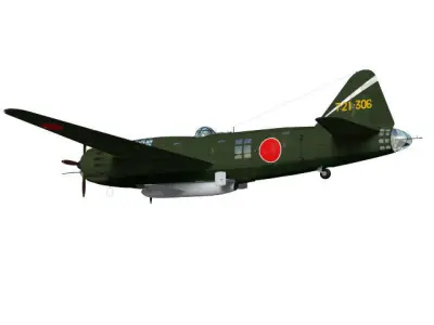 Mitsubishi G4M Betty Type24 tei and cherry blossom MXY-7 Type11 3D model