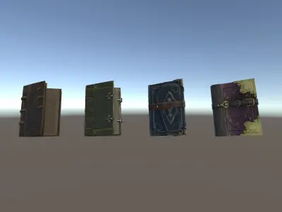 PBR Fantasy Weapons Speel books Low-poly 3D model