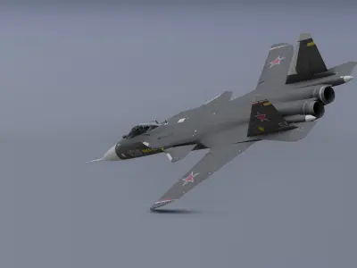 Sukhoi - 47 Berkut Low-poly 3D model