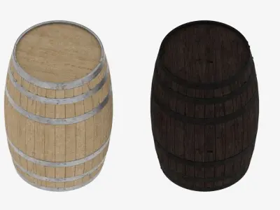 WOODEN BARREL 3D model 14