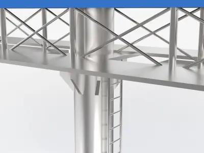 Billboard Low-poly 3D model