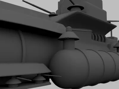  BATTLE SHIP MODEL Low-poly 3D model