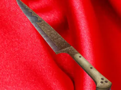 Afghan pesh kabz knife 3D model