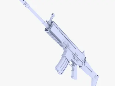 FN SCAR-L Assault Rifle Low-poly 3D model