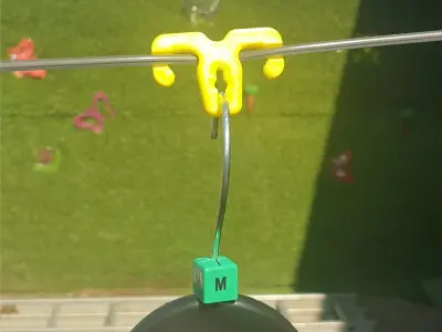 Washing Line Coat Hanger Clip Outdoor Clothesline Hanger STL 3D print model