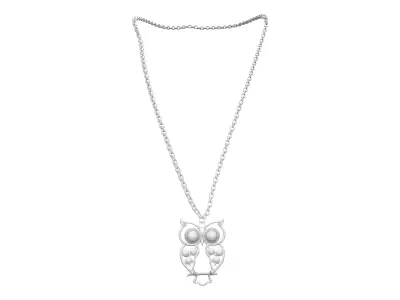Owl Pendant Necklace Low-poly 3D model