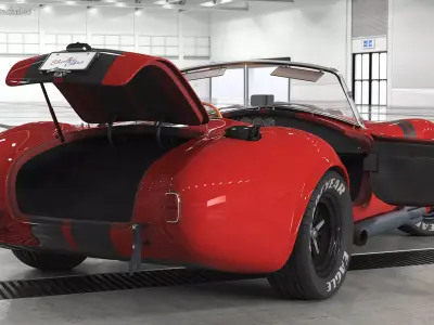 Racing Cobra Shelby 1965 Rigged 3D model