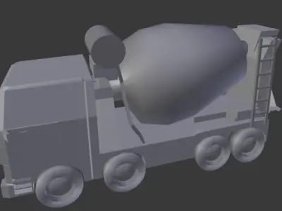 concrete mixer truck Low-poly 3D model purchase