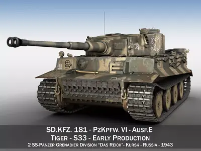 Panzer VI - Tiger - S33 - Early Production 3D model