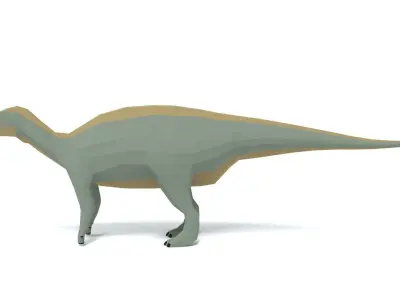 Low Poly Cartoon Iguanodon Dinosaur Low-poly 3D model