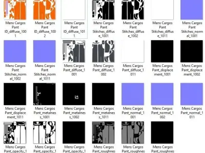  Mens Cargo Pant Mens 3D model