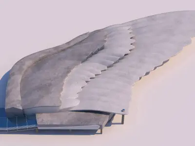 0127 - Bird Wing Building 3D model