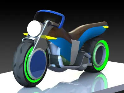 Electric motorcycle concept vintage style Free 3D model