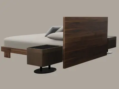 Walnut Furniture Room Set 3D model