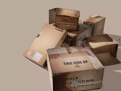 CardBoard Box Pack Free low-poly 3D model