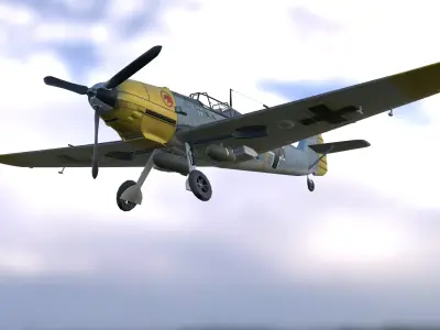BF-109 E propeller plane 3D model