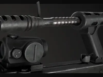 PBR MAC-10 Race Gun Low-poly 3D model