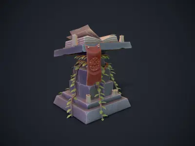 Stylized Pedestal Low-poly 3D model