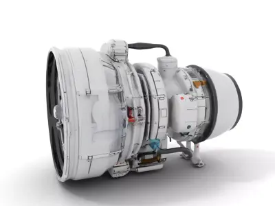 Jet Engine Model Pack with Detailed Components Low-poly 3D model