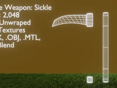 Simple Fantasy Sickle Low-poly 3D model