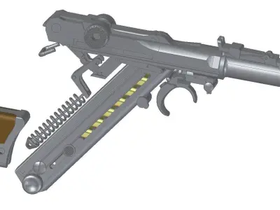 Luger P-08 Artillery  3D model