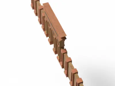 Ancient Fantasy Gate Low-poly 3D model