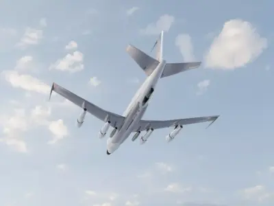 RC-135E Style Military Jet - Custom 1950s Transport Low-poly 3D model