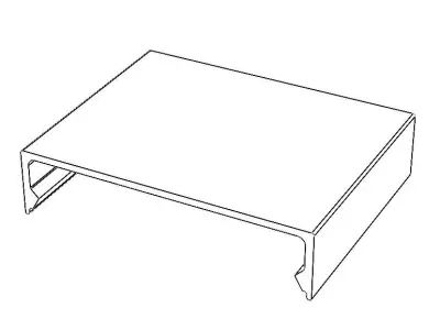 Aluminum Extruded Cover Cap MOD AL-031cw Low-poly 3D model