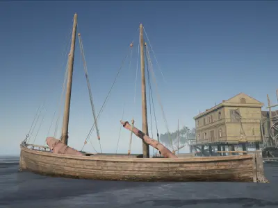 Sail boat Low-poly 3D model