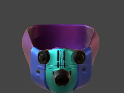 Gas mask helmet 3d model scifi Low-poly  Low-poly 3D model 547
