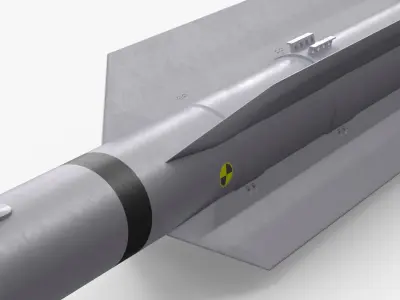 Short Range Infrared Guided Air to Air Missile Gray 3D model