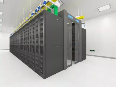 Server Room and Monitoring Center 3D model
