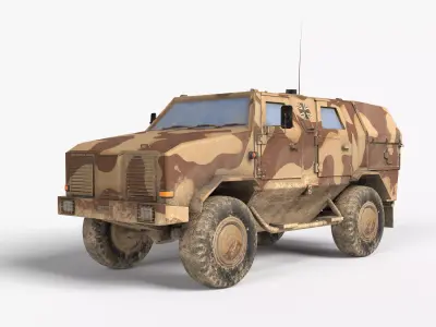 Dingo 4x4 afv Armored LODs Game Ready Low-poly 3D model