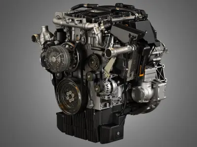  DD5 Medium Duty Truck Engine - 4 Cylinder Diesel Engine 3D model