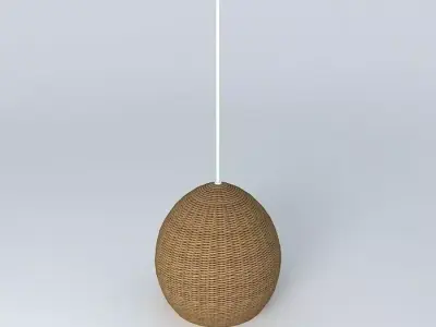 lustre de vime wicker ceiling lamp Free 3D model