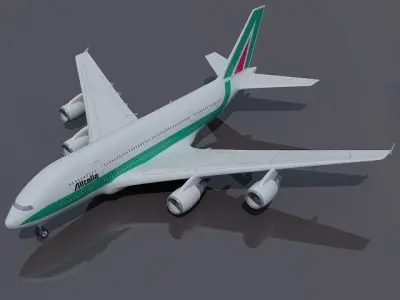 High Detailed Alitalia Airbu a380  3D model