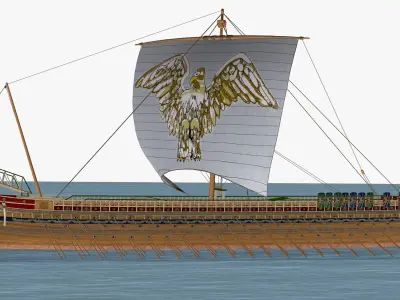 Roman Trireme Battle Ship 3D model